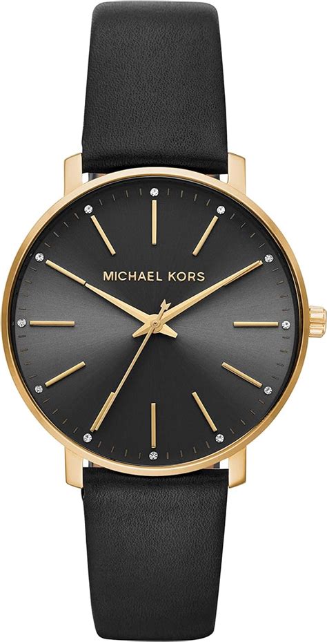 michael kors size 18 watch leather stand|Michael Kors leather strap watch.